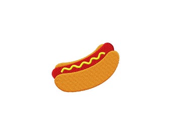 Hot Dog Mini Fill Stitch File Machine Embroidery Design (Instant Download)