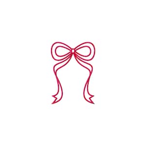 Coquette Bow Outline Ribbon Satin Stitch File Machine Embroidery Design (3-8 inch) (11 Sizes, Instant Download)