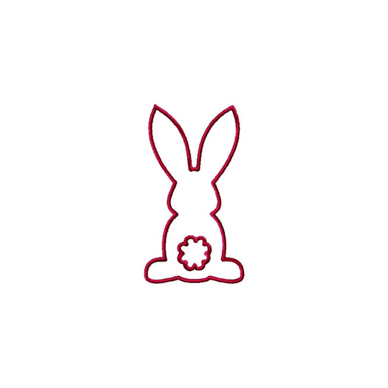 Bunny Outline Mini Rabbit Satin Stitch File Machine Embroidery Design ...