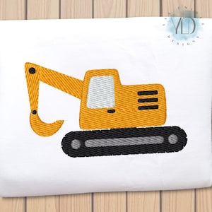 Excavator Embroidery Design, 8 Sizes, Construction Excavator Machine Embroidery File, Cute Excavator Applique, Instant Download