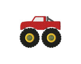 Monster Truck Mini Fill Stitch File Machine Embroidery Design (Instant Download, 11 Sizes)