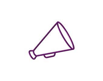 Megaphone Outline Cheer Satin Stitch Machine Embroidery Design File, Instant Download