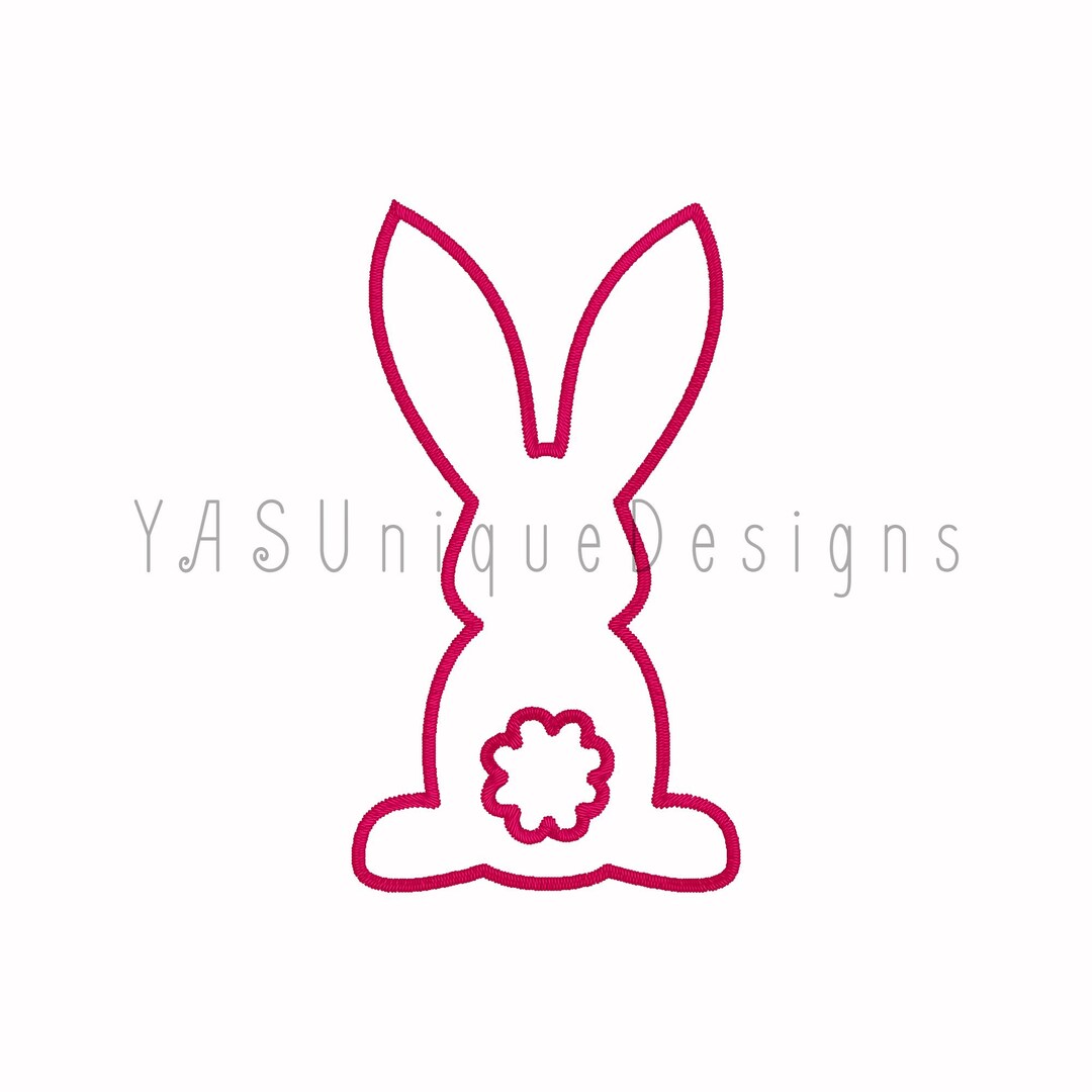 Bunny Outline Mini Rabbit Satin Stitch File Machine Embroidery Design ...
