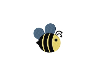 Bee Mini Fill Stitch File Machine Embroidery Design (Instant Download, 9 Sizes)