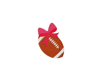 Football with Bow Mini Fill Stitch File Machine Embroidery Design (Instant Download)