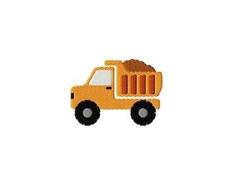 Dump Truck Mini Fill Stitch File Machine Embroidery Design (9 Sizes, Instant Download)