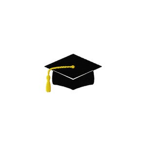 Graduation Cap Mini Fill Stitch File Machine Embroidery Design (9 Sizes) - Instant Download