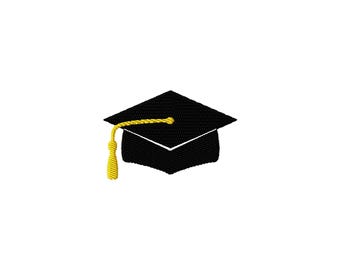 Graduation Cap Mini Fill Stitch File Machine Embroidery Design (9 Sizes) - Instant Download