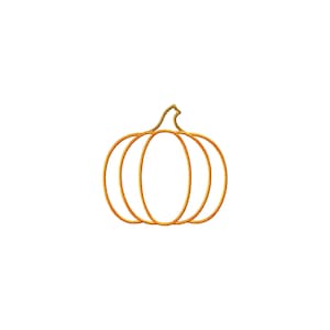 Pumpkin Outline Fall Satin Stitch File Machine Embroidery Design (Instant Download, 9 Sizes)