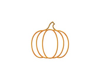 Kürbis Kontur Herbst Satinstich Datei Maschinenstickerei Design (Instant Download, 9 Größen)