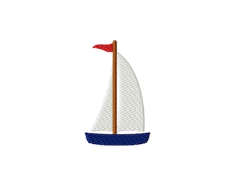 Sailboat Mini Fill Stitch File Machine Embroidery Design (1-5 inch) - (9 Sizes, Instant Download)