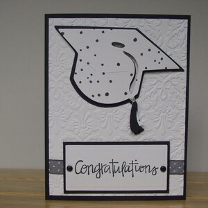 Felicidades Graduado en blanco y negro, Tarjeta hecha a mano