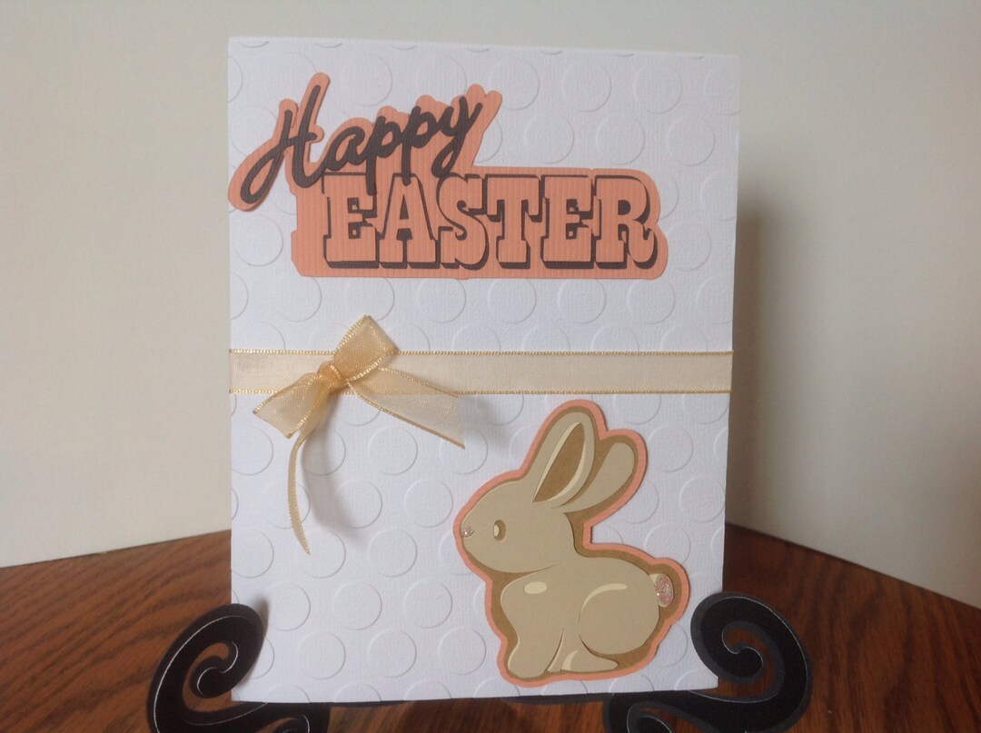 Happy Easter Bunny, Handmade Card and Envelope - Etsy