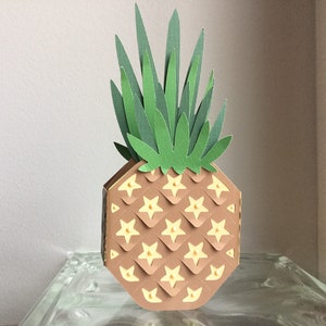 Pineapple Box Card,  Happy Birthday- Handmade