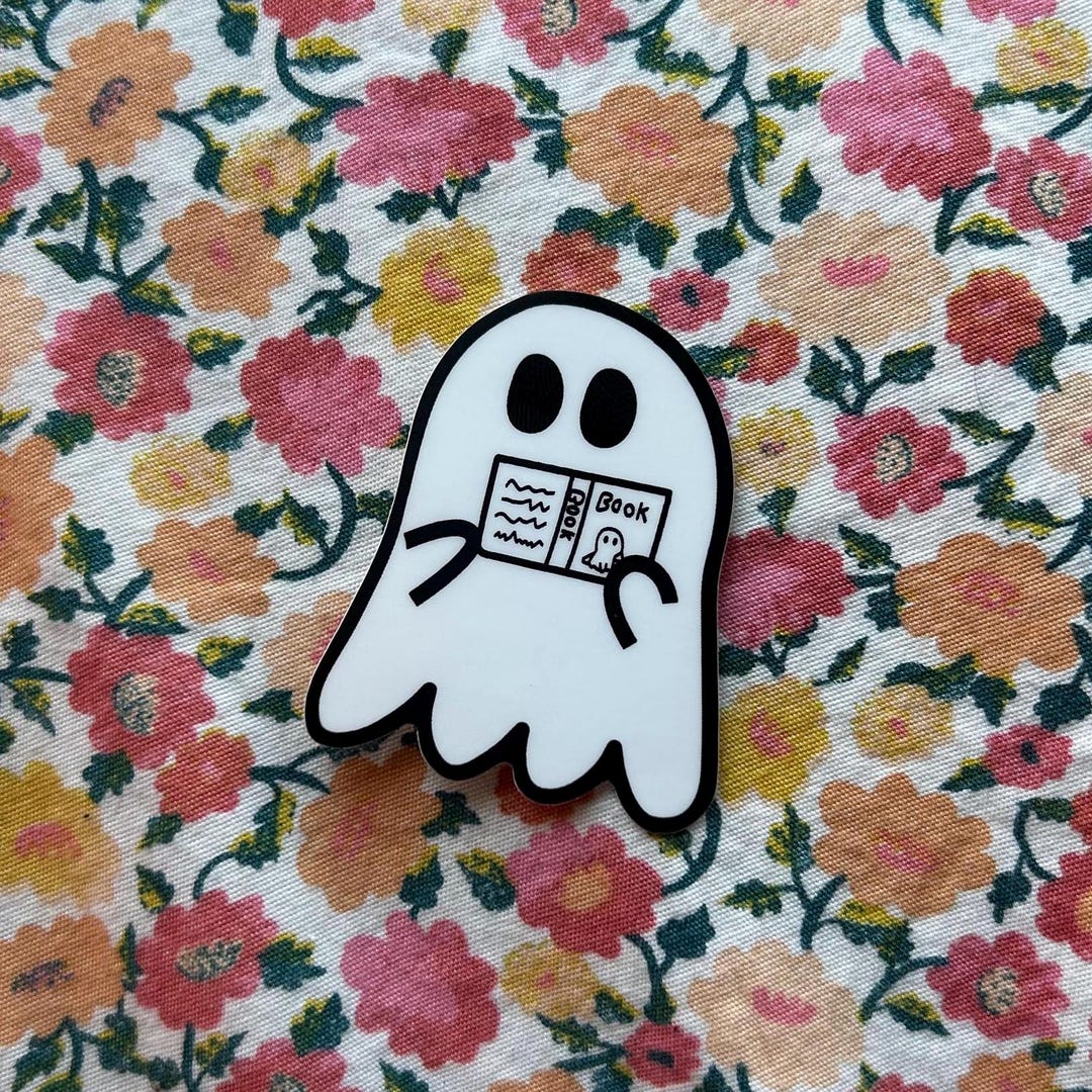 Boo(k) Buddy: Ghost Reading Sticker - Etsy