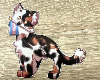 Glückskatze mit Trans Flagge Sticker