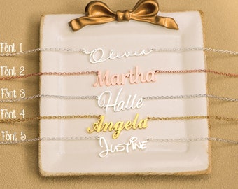 Collana Personalizzata Con Nome In Acciaio Inossidabile 316L - Scegli Oro, Oro Rosa O Argento, Regalo Per Donna