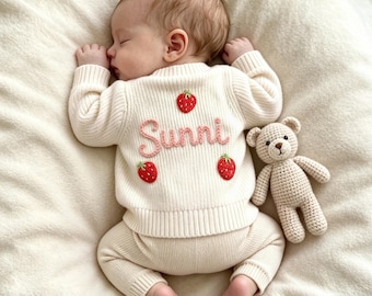 Personalized Baby Cardigan, Custom Name Toddler Cardigan, Embroidered Knit Baby Sweater,Newborn Girls Boys Gift,Gender Neutral Baby Bodysuit