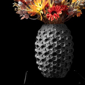 Vase for Flowers - Modern Home Decor Gift, Elegant Sleek Design for Real & Dried Flowers, Unique Accent Piece