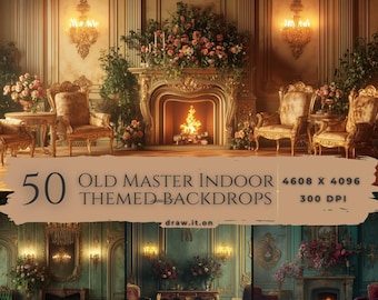 50 Old Master Backgrounds, Studio Backdrop, Studio Overlays, Digital Fine Art, Backdrop Overlays for Photographers, Old Master Background