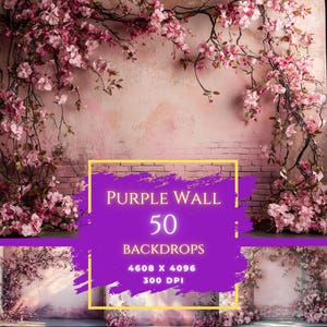 Purple Floral Arch Digital Backdrops for Maternity Photography, Mothers Day Backdrops, Digital Fine Art, Backdrop Overlays for Photographers