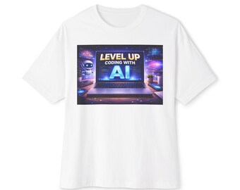 Level Up Coding AI T-Shirt | Tech Gamer Laptop Graphic Tee