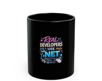 Real Developers Use .NET Mug | Coder Programmer Coffee Cup