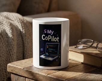 AI  is  My Copilot ,ptop Mug | Programmer Co-Pilot Galaxy Design, Techy Ceramic Cup