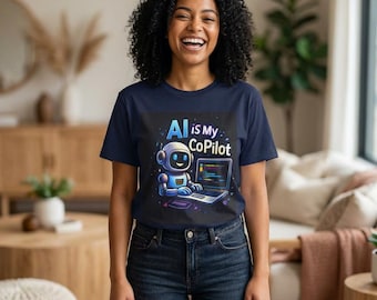 Camiseta "La IA es mi copiloto" / Camiseta de programador robótico, diseño de programación tecnológica.