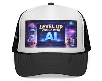 Level Up Coding with AI Trucker Cap | Tech Gamer Robotics Design
