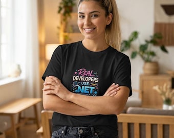 Echte Programmierer verwenden .NET Tee | Programmierer Coding Shirt, Dotnet-Entwickler, Software-Ingenieur Geschenk