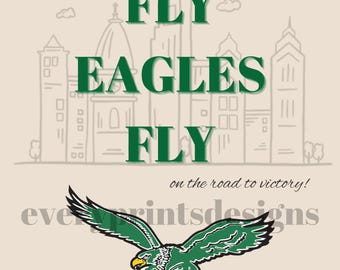 Philadelphia Eagles "Fly Eagles Fly" Digital Print, Wall Art, Dorm Decor, Home Decor, Eagles, Football