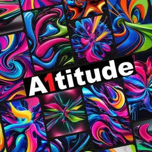 24 Stunning and Unique designs for Art & Apparel, Teeshirts and POD stores - Vibrant abstract swirl of neon colors