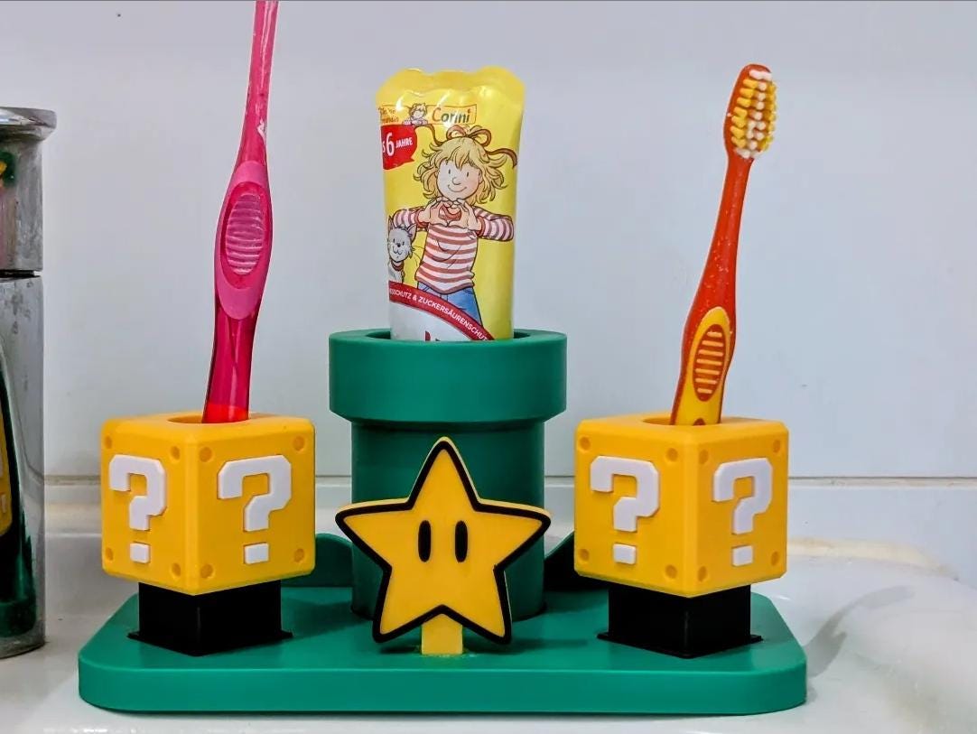 スーパーマリオ レアでレトロ 歯ブラシホルダー 約20cm スーパーマリオ レアでレトロ 歯ブラシホルダー 約20cm