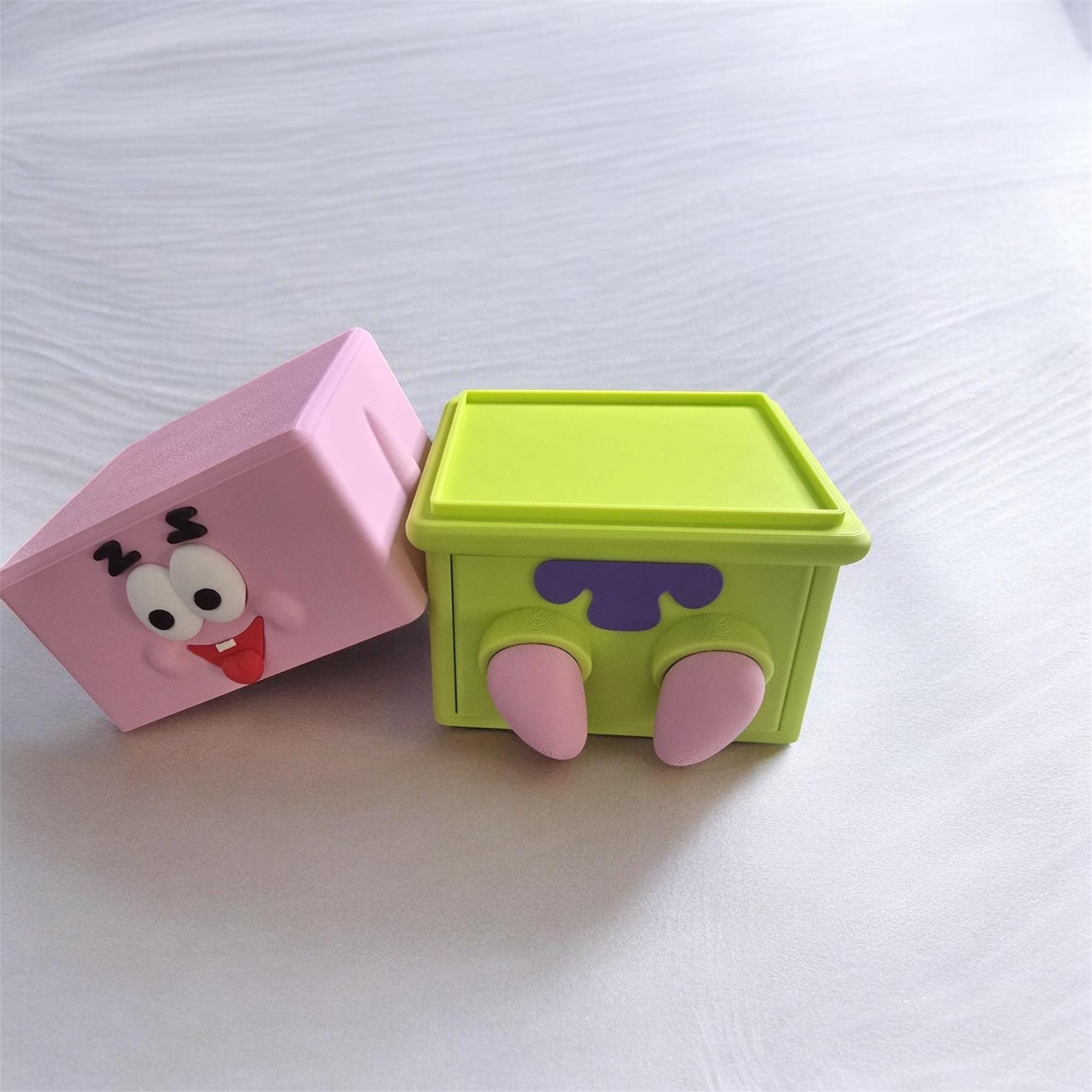 Spongebob Storage Locker Spongebob & Patrick Storage Drawers Set – 2 Pieces, 12 Cm Mini ...