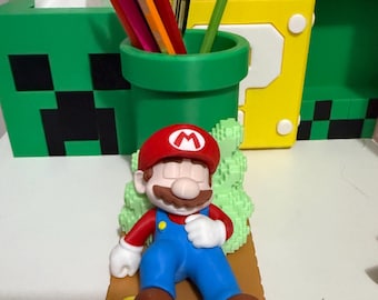 Mario bros sleeping holder – pencil, toothbrush & toothpaste organizer with green pipe