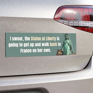 Calamita per auto, Statua della Libertà - Calamita divertente per paraurti, Adesivi per auto, Adesivi per paraurti, Statua della Libertà, Resist