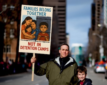 Families Belong Together Protest Sign: Immigration Rights Poster (Digital Download PNGs