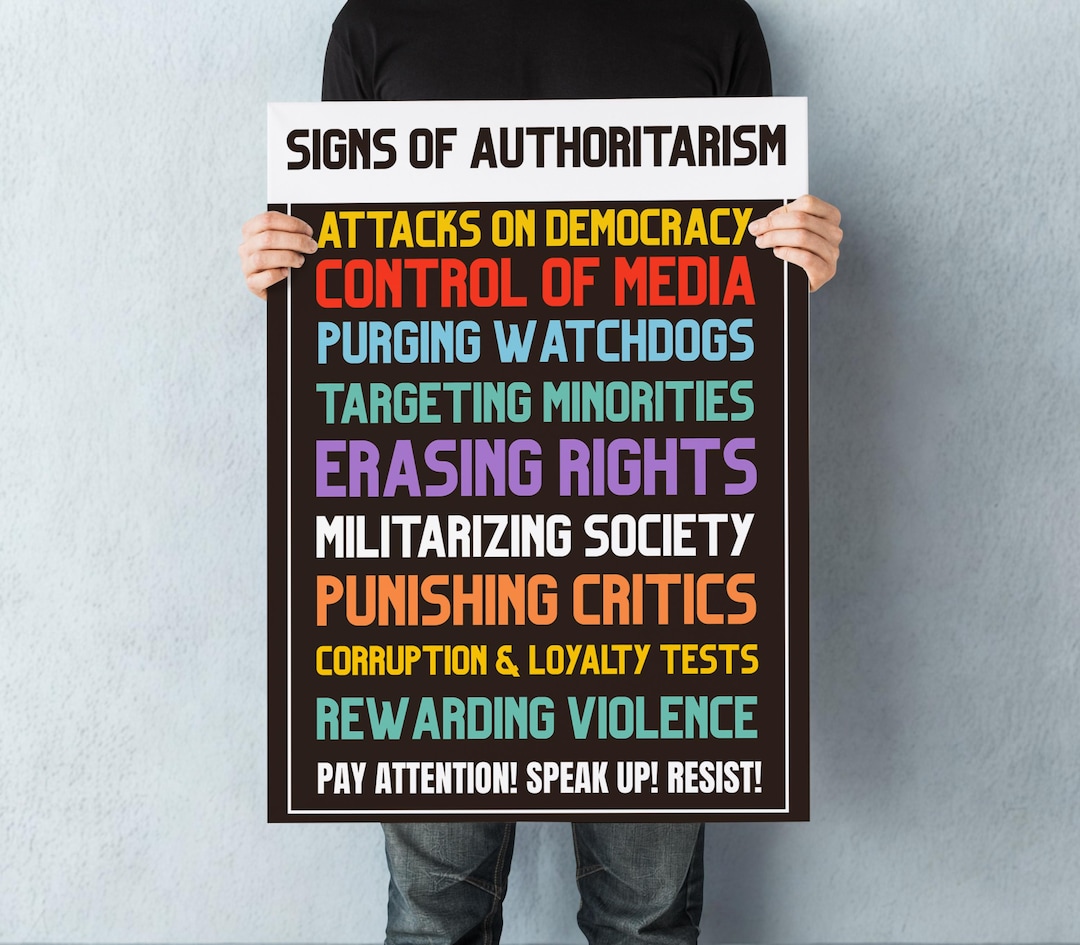 Signs of Authoritarianism Printable Protest Poster (digital Download ...