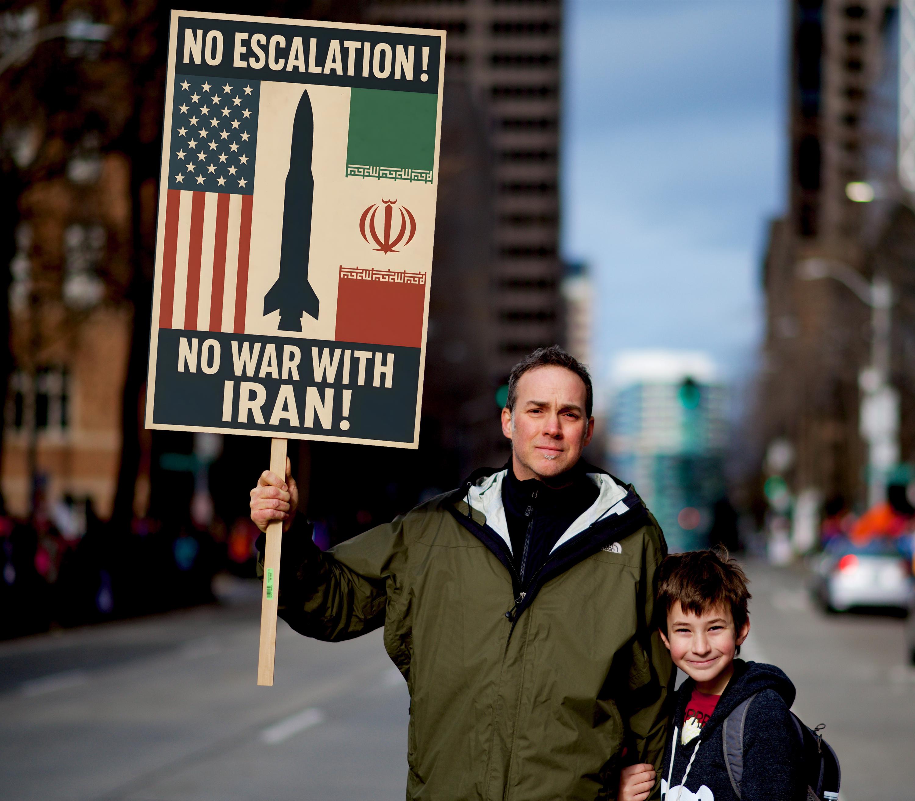 Discover No War With Iran Protest Poster: Anti-War Sign