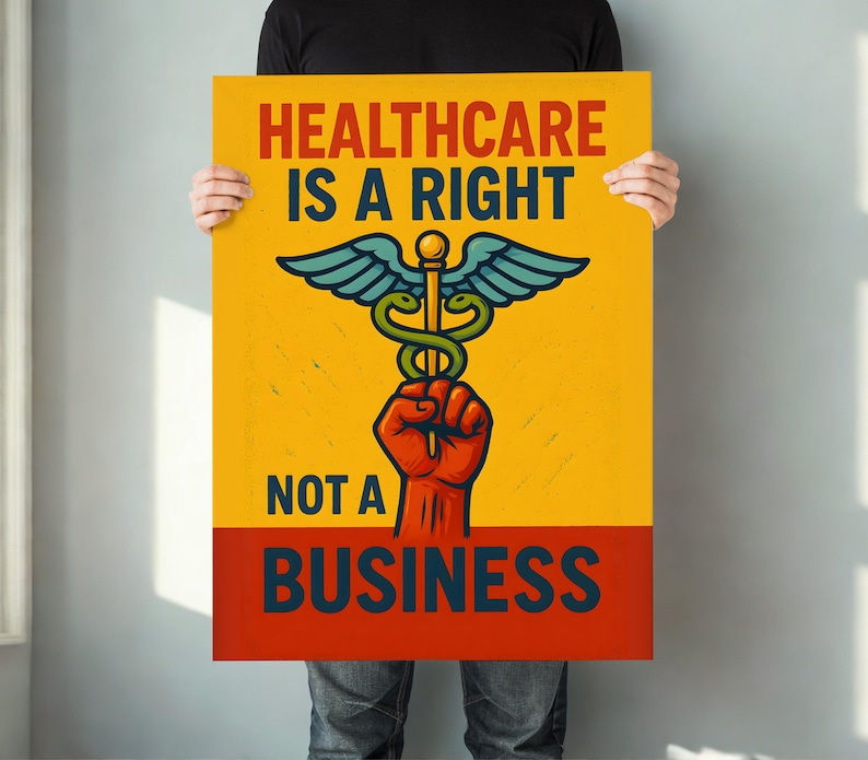 Healthcare is a Right Protest Sign: Printable Activist Poster (digital ...