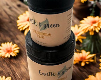 Baume au calendula et aux huiles essentielles de camomille, soin naturel pour la peau