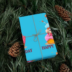 Judy Garland Blue Happy Birthday Wrapping Paper