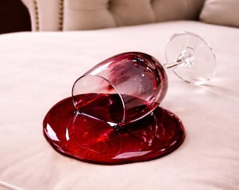 Vaso de vino de resina epoxi realista con efecto de derrame: decoración original, broma artística, regalo para amantes del vino.