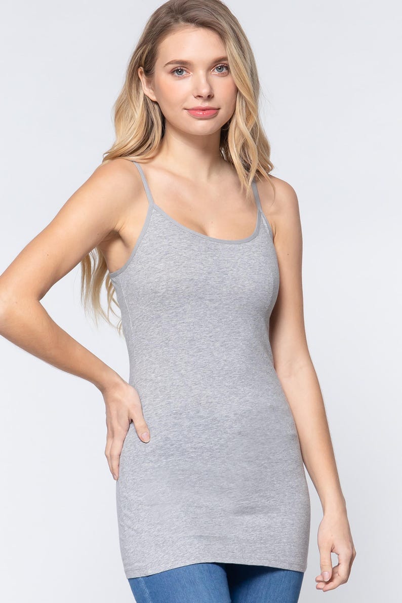 Ribbed Adjustable Spaghetti Strap Cami main image 1