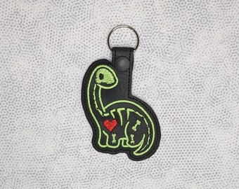 Cute skeleton diplodocus Dinosaur  keyring keychain