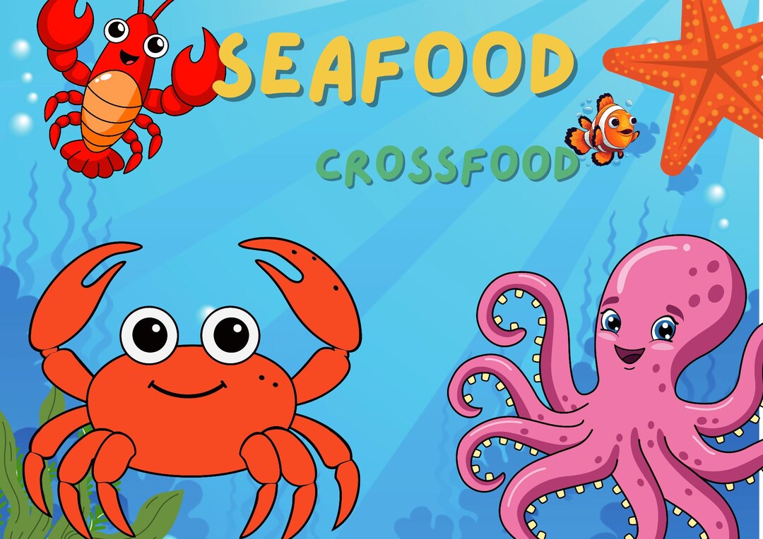 Dive Into Fun Seafood Themed Crossword Puzzle Printable Educational Etsy