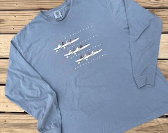 Handillustriertes Hunderennen-Langarm-T-Shirt