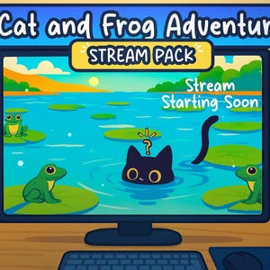 Cat & Frog Animated Stream Pack: Twitch Screens (Digital Download)