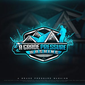 Custom Pressure Washing Logo Design: Modern Cleaning Business Branding